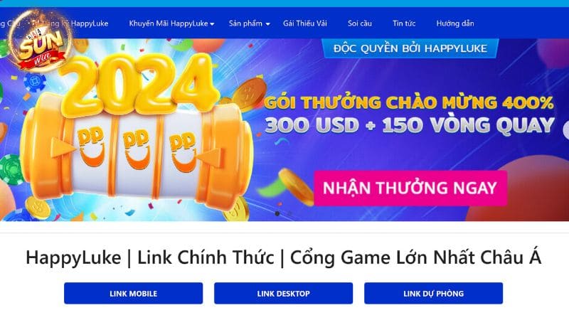 Trang chủ website của nhà cái Happy Luke