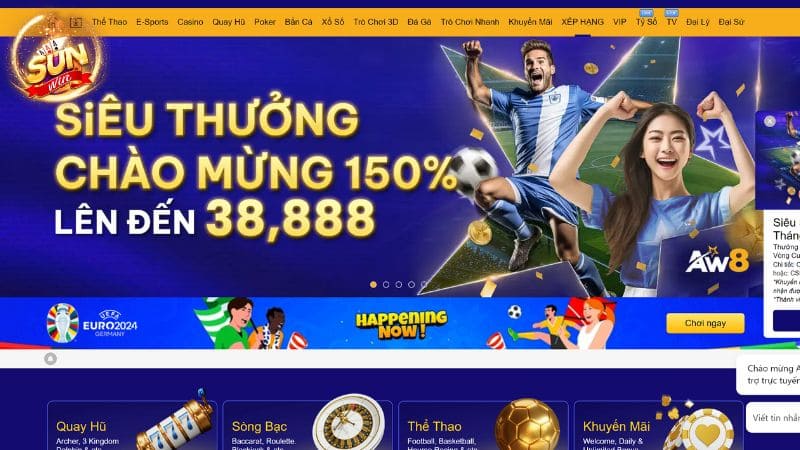 Trang chủ website của nhà cái AW8