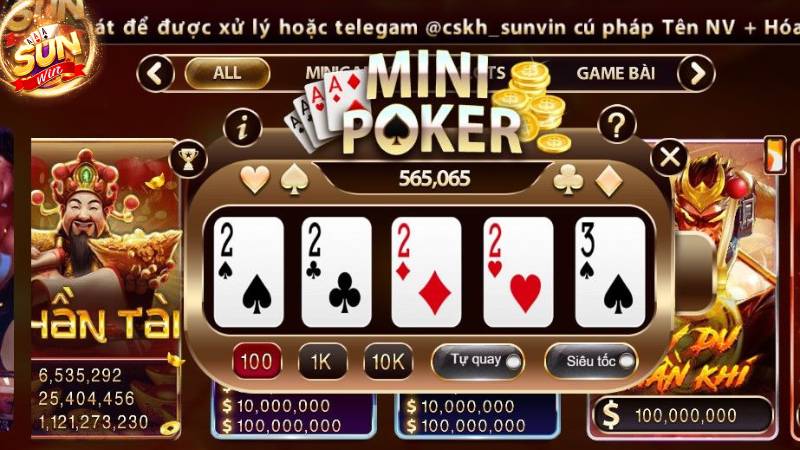 Luật chơi cơ bản của game Mini poker SunWin